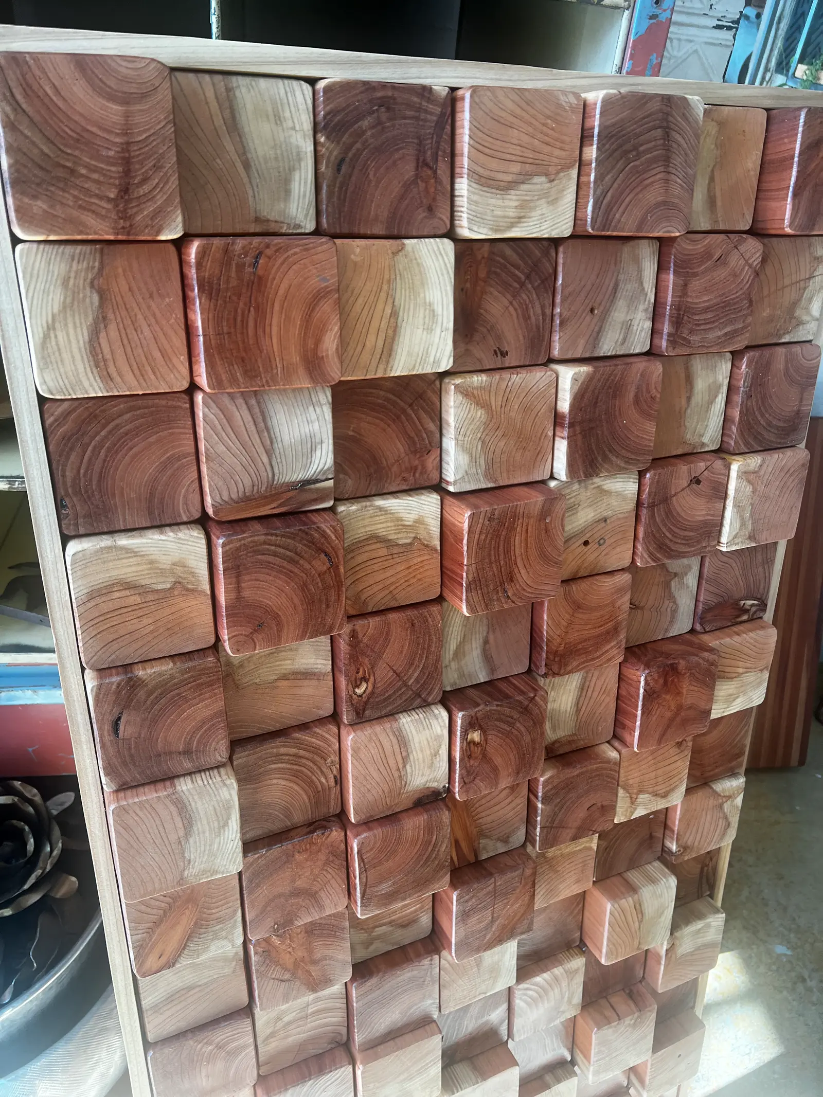 2x4 wood panel redwood  1